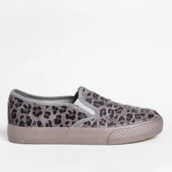 Bucco Newest Arrivals Leopard Print Pony Hair Slip-On Sneakers