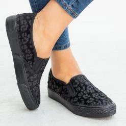 Bucco Newest Arrivals Leopard Print Pony Hair Slip-On Sneakers