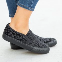 Bucco Newest Arrivals Leopard Print Pony Hair Slip-On Sneakers