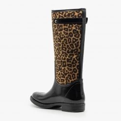 Qupid Shoes Leopard Print Rain Boots