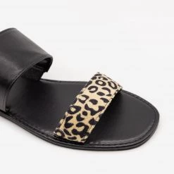 Mata Leopard Print Slip On Sandals