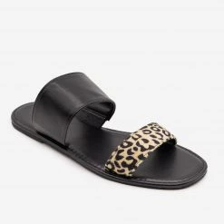 Mata Leopard Print Slip On Sandals