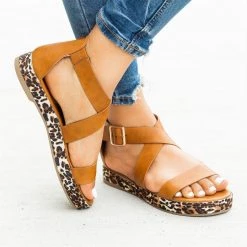 Bamboo Shoes Leopard Print Sole Sandals