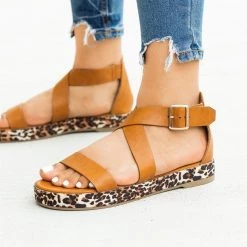 Bamboo Shoes Leopard Print Sole Sandals