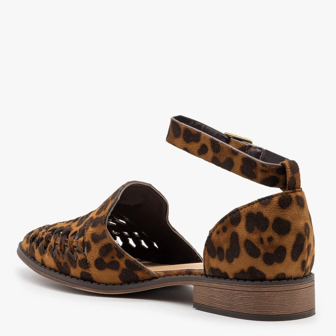 Mata Newest Arrivals Leopard Print Woven Toe D'Orsay Flats 3 Mata Newest Arrivals Leopard Print Woven Toe D'Orsay Flats