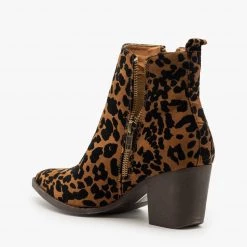 Mata Leopard Side Zippered Booties
