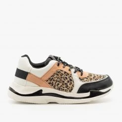 Qupid Shoes Newest Arrivals Leopard Sporty Fashion Sneakers