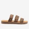 Mata Leopard Triple Strap Elastic Sandals Newest Arrivals