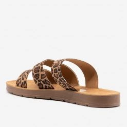 Mata Leopard Triple Strap Elastic Sandals Newest Arrivals