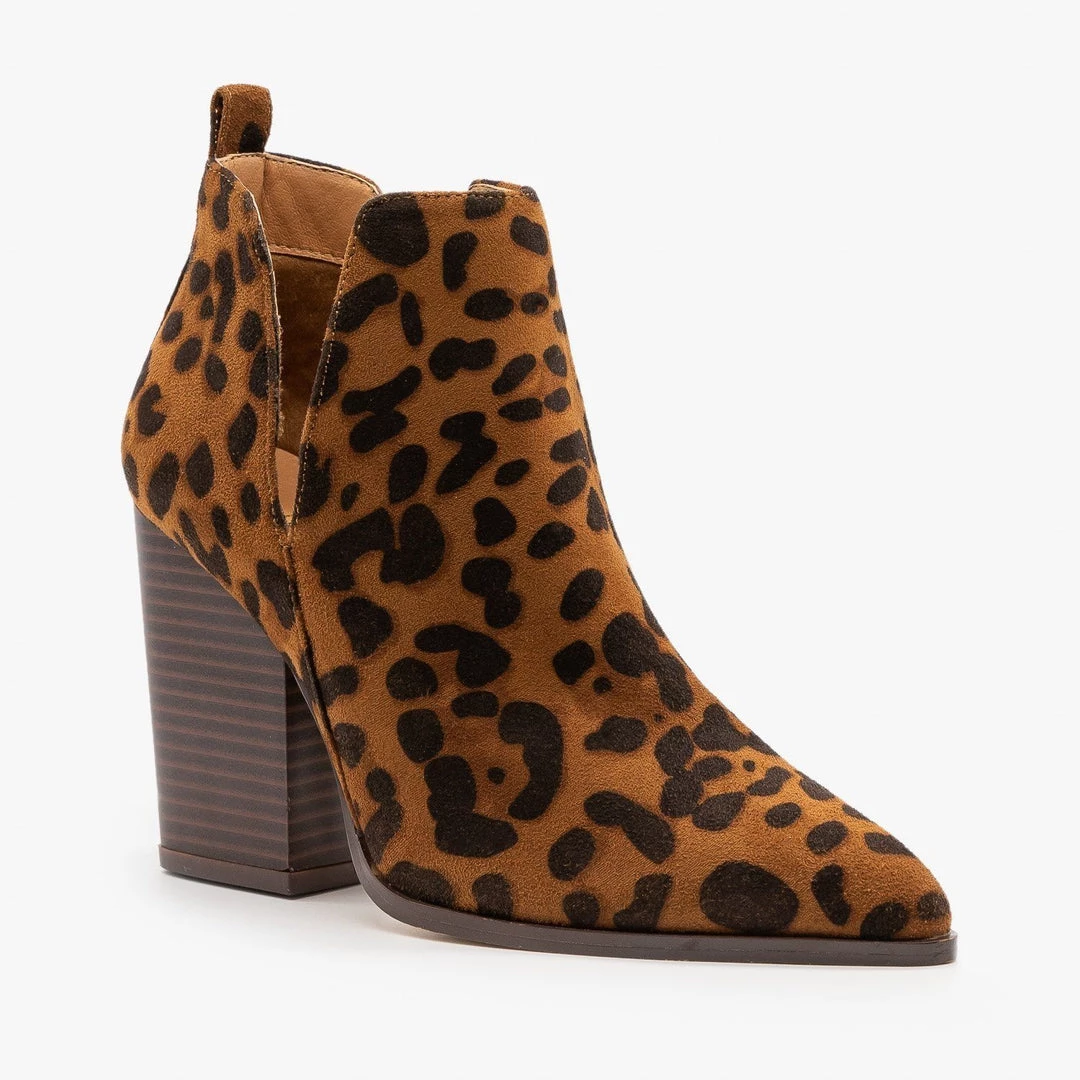 Mata Leopard V-Cut Pointed Toe Booties Newest Arrivals 1 Mata Leopard V-Cut Pointed Toe Booties Newest Arrivals