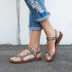Forever Newest Arrivals Leyla Leopard Cushioned Sandals