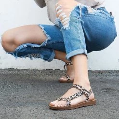 Forever Newest Arrivals Leyla Leopard Cushioned Sandals