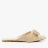 Bamboo Shoes Newest Arrivals Linen Weave Bow Mules