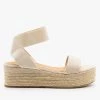 Bamboo Shoes Linen Weave Espadrille Platform Sandals