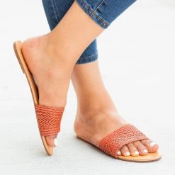 Soda Shoes Lovely Basketweave Slides Newest Arrivals