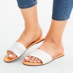 Soda Shoes Lovely Basketweave Slides Newest Arrivals