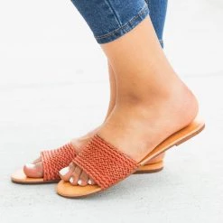 Soda Shoes Lovely Basketweave Slides Newest Arrivals