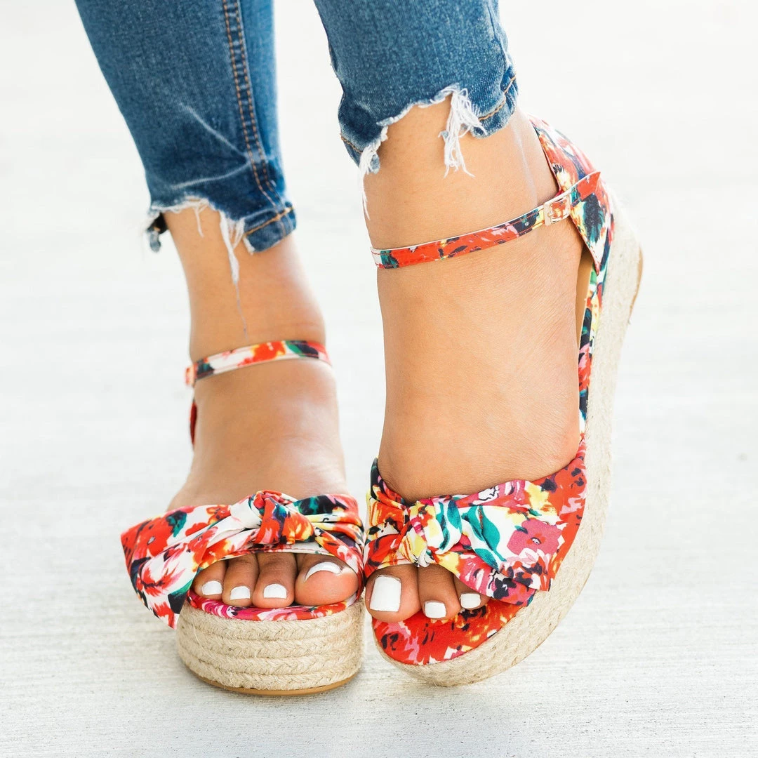 Bamboo Shoes Lovely Bow Tie Espadrille Flatform Sandals 11 Bamboo Shoes Lovely Bow Tie Espadrille Flatform Sandals