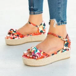 Bamboo Shoes Lovely Bow Tie Espadrille Flatform Sandals 23 Bamboo Shoes Lovely Bow Tie Espadrille Flatform Sandals