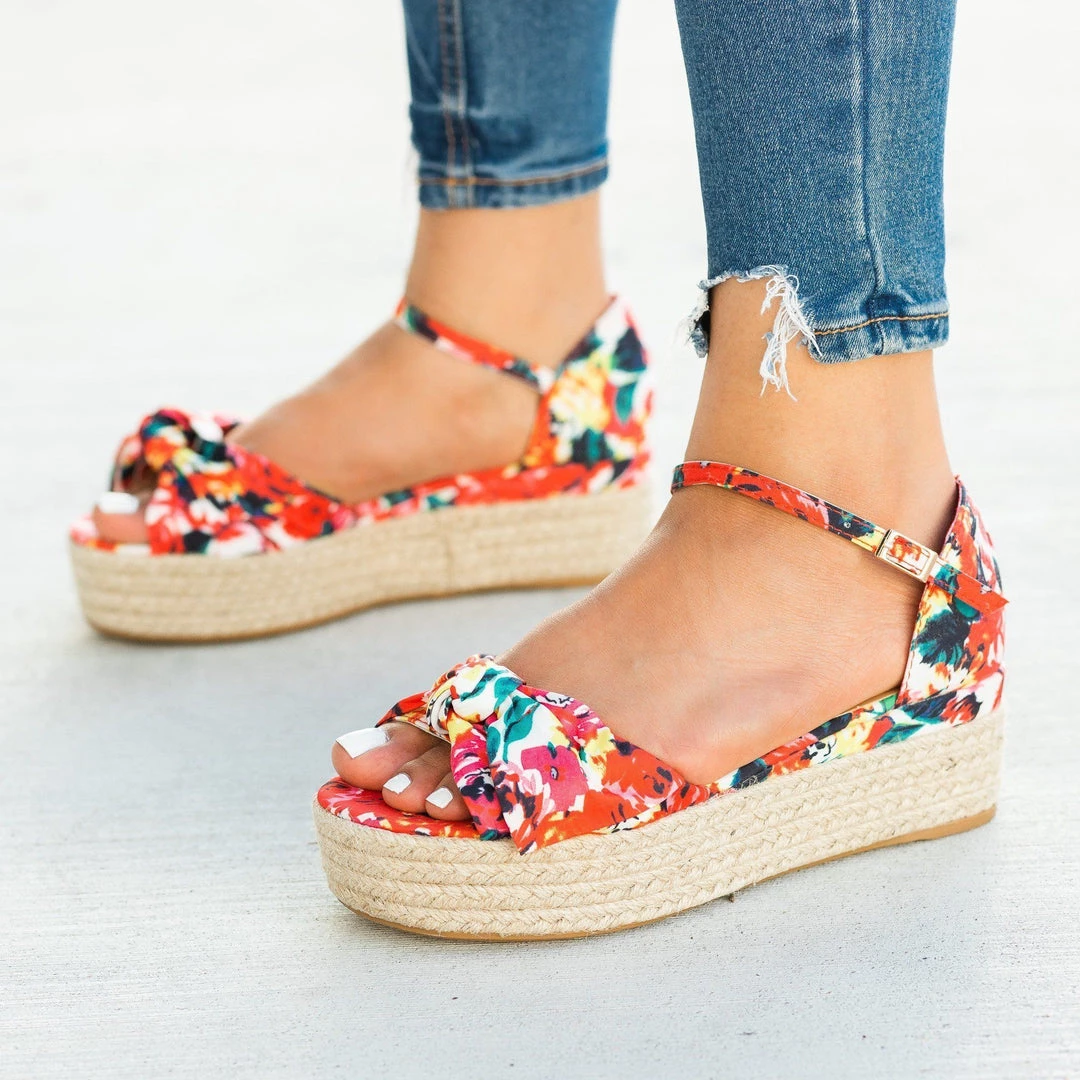 Bamboo Shoes Lovely Bow Tie Espadrille Flatform Sandals 12 Bamboo Shoes Lovely Bow Tie Espadrille Flatform Sandals