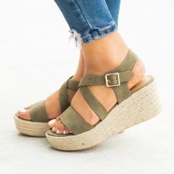 Soda Shoes Lovely Criss Cross Espadrille Wedges