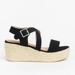 Soda Shoes Lovely Criss Cross Espadrille Wedges