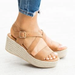 Soda Shoes Lovely Criss Cross Espadrille Wedges