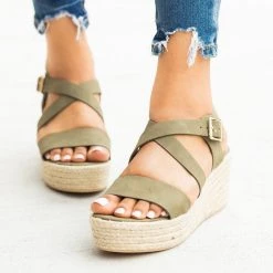 Soda Shoes Lovely Criss Cross Espadrille Wedges