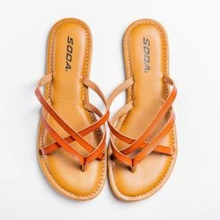Soda Shoes Lovely Criss Cross Slip-On Sandals Newest Arrivals