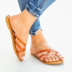 Soda Shoes Lovely Criss Cross Slip-On Sandals Newest Arrivals