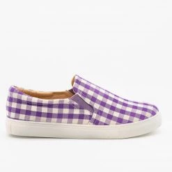 AMS Shoes Newest Arrivals Lovely Gingham Slip-On Sneakers