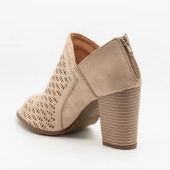 Refresh Lovely Laser Cut Design Peep-Toe Booties Newest Arrivals