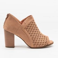 Refresh Lovely Laser Cut Design Peep-Toe Booties Newest Arrivals