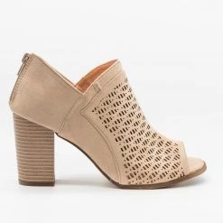 Refresh Lovely Laser Cut Design Peep-Toe Booties Newest Arrivals