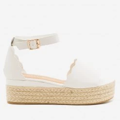 Bamboo Shoes Lovely Scalloped Edge Espadrille Flatforms