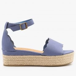 Bamboo Shoes Lovely Scalloped Edge Espadrille Flatforms