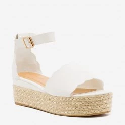 Bamboo Shoes Lovely Scalloped Edge Espadrille Flatforms