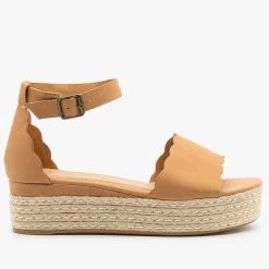 Bamboo Shoes Lovely Scalloped Edge Espadrille Flatforms