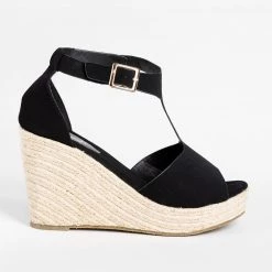 Refresh Lovely T-Strap Espadrille Wedges