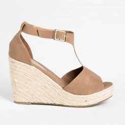 Refresh Lovely T-Strap Espadrille Wedges