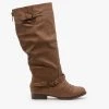 Soda Shoes Low Heel Buckled Riding Boots