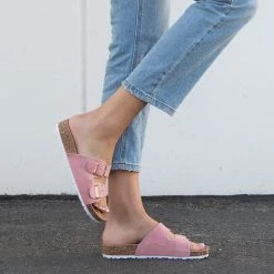 Soda Shoes Luna Double Buckle Cork Sandal Newest Arrivals