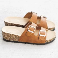 Bamboo Maggie Buckled Strap Slides Newest Arrivals