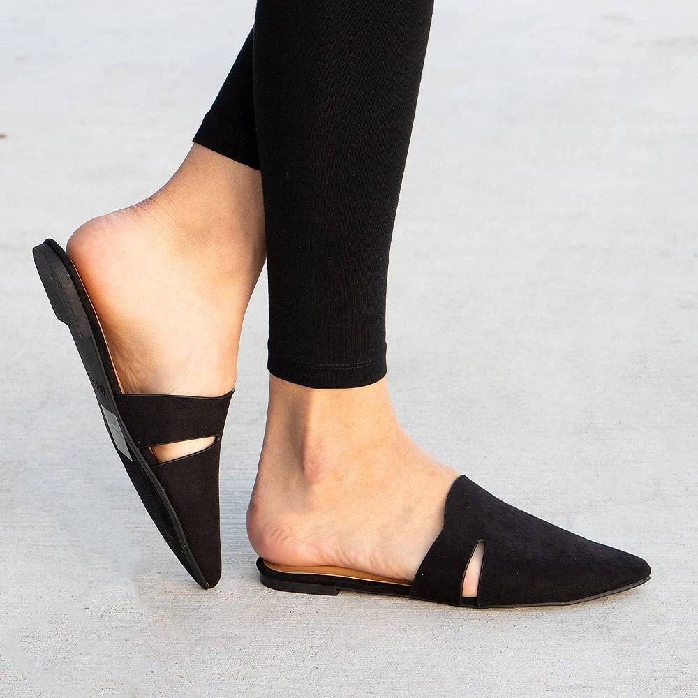 Qupid Shoes Malina Mule Styled Flats 2 Qupid Shoes Malina Mule Styled Flats