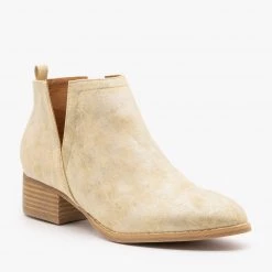 ARider Girl Marbled Finish Side V-Cut Booties Newest Arrivals