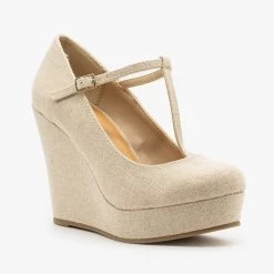 Soda Shoes Newest Arrivals Mary Jane Platform Wedges