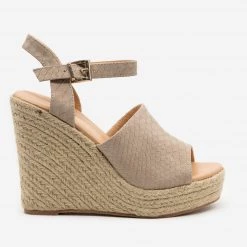 Mata Matte Finish Snake Print Wedges