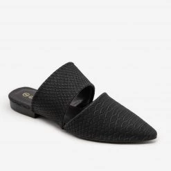 Mata Newest Arrivals Matte Snake Print Cut Out Mules