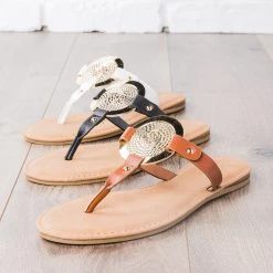 Bamboo Shoes Medallion T-Strap Flip Flops
