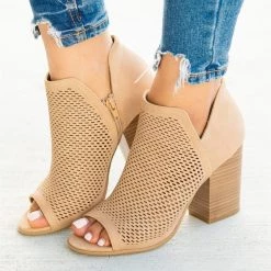 Soda Shoes Mesh Design Open-Toe Ankle Booties 17 Soda Shoes Mesh Design Open-Toe Ankle Booties